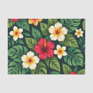 Tropisch Hibiscus Monstera Patroon Tissuepapier