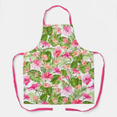 Tropisch hibiscus palm monstera patroon schort (Voorkant)