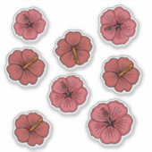 Tropisch hibiscus patroon sticker (Voorkant)