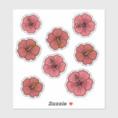 Tropisch hibiscus patroon sticker (Vel)