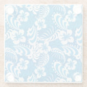 Tropisch Hibiscus Pattern Glazen Onderzetter (Achterkant)