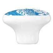 Tropisch Hibiscus Pattern Keramische Knop (Zijkant)