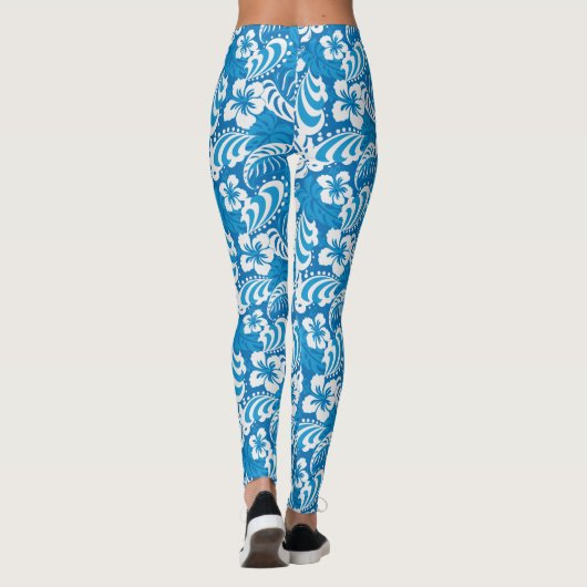 Tropisch Hibiscus Pattern Leggings (Achterkant)