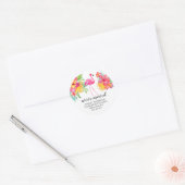 Tropisch Hibiscus roze flamingo Nieuw adreslabel Ronde Sticker (Envelop)