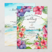 Tropisch Hibiscus Strand Kaart (Voorkant / Achterkant)