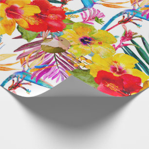 Tropisch Hibiscus Summer Pattern Cadeaupapier