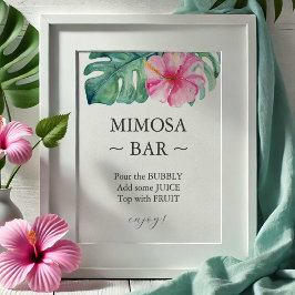 Tropisch Hibiscus Vrijgezellenfeest Mimosa barteke Poster