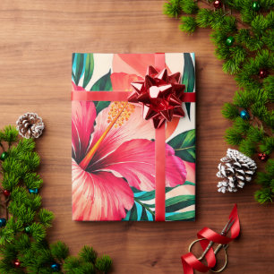 Tropisch Hibiscusparadijs Botanische Kunst Cadeaupapier