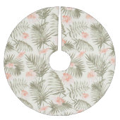Tropisch Hisbiscus Palm Tree Patroon Kerstboom Rok (Voorkant)