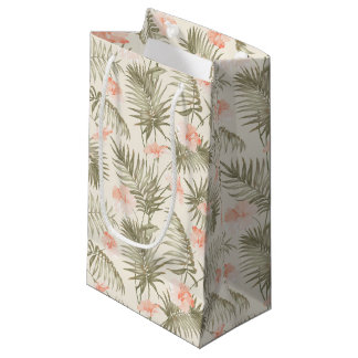Tropisch Hisbiscus Palm Tree Patroon Klein Cadeauzakje