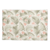 Tropisch Hisbiscus Palm Tree Patroon Kussensloop (Achterkant)