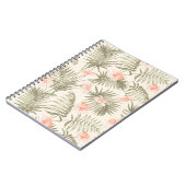 Tropisch Hisbiscus Palm Tree Patroon Notitieboek (Linkerzijde)