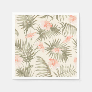 Tropisch Hisbiscus Palm Tree Patroon Servet
