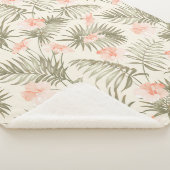 Tropisch Hisbiscus Palm Tree Patroon Sherpa Deken (3/4)