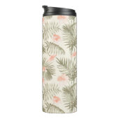 Tropisch Hisbiscus Palm Tree Patroon Thermosbeker (Geroteerd rechts)