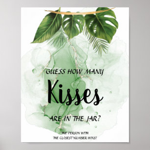 Tropisch Hoeveel Kusjes Bruidsfeest Spel Bord Poster