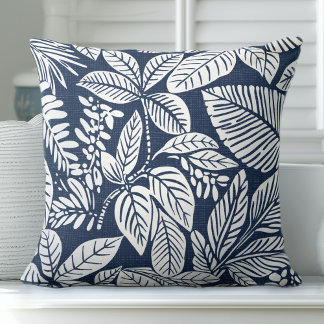 Tropisch Indigo Navy Sierkussen
