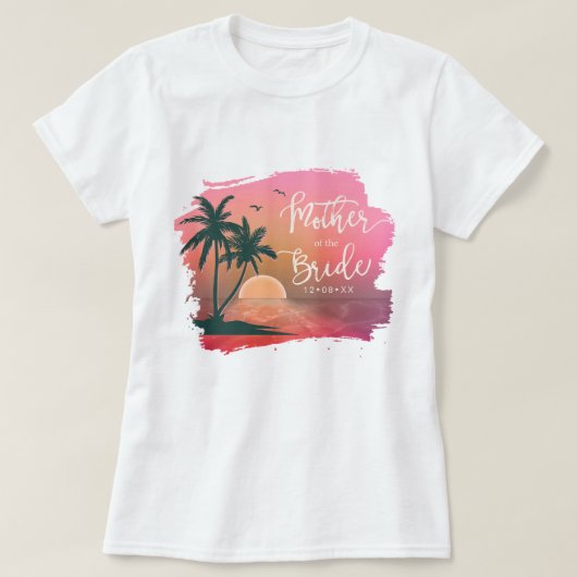 Tropisch Isle Moeder van de Bride Roze ID581 T-shirt (Design voorkant)