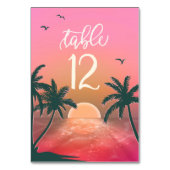 Tropisch Isle Sunrise Wedding Pink ID581 Kaart (Achterkant)