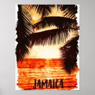 Tropisch Jamaica Sunset Caribisch eiland Poster