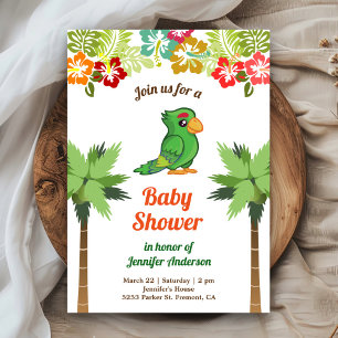 Tropisch Jungle Bos Papegaai Baby Shower Kaart