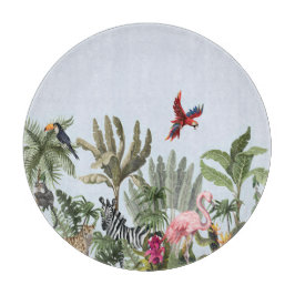 Tropisch Jungle Rond Vloerkleed - Wilde Dieren Snijplank