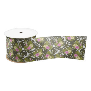 Tropisch jungleblad en hibiscuspatroon lint