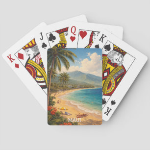Tropisch Ka'anapali-strand Maui Reis uit het verle Pokerkaarten