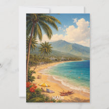 Tropisch Ka'anapali-strand Maui Vintage Reis