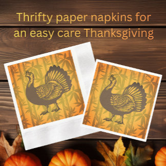Tropisch kalkoen Thanksgiving Bamboe Papier Servet