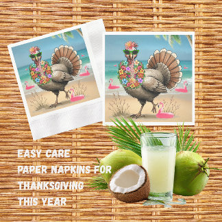 Tropisch kalkoen Thanksgiving-papier Servet