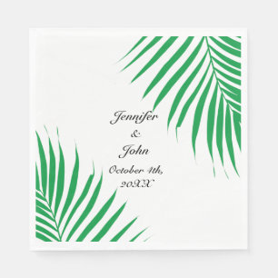 Tropisch Kelly Green Palm Tree Leaf Weddings 2023 Servet