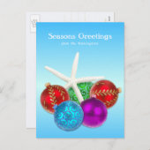 Tropisch kerstblauw Starfish Aangepast Briefkaart (Voorkant / Achterkant)