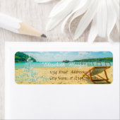 Tropisch, kerstboom, feestdag met balstoel etiket (Insitu)