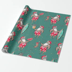 Tropisch kerstcadeaupapier voor feestdagen cadeaupapier