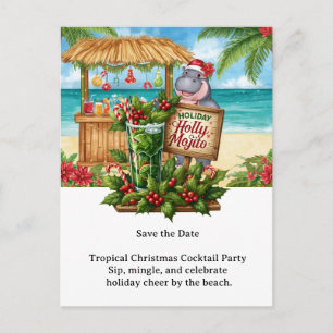 Tropisch Kerstfeest Cocktailparty Uitnodiging
