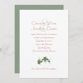 Tropisch kerstfeest Eenvoudig bruiloft Wit Kaart (Voorkant / Achterkant)