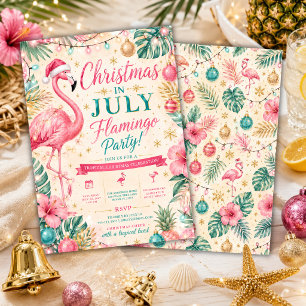 Tropisch Kerstfeest in juli Flamingo Feest Kaart