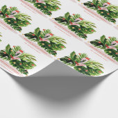 Tropisch kerstfeest moderne palm botanisch Flaming Cadeaupapier (Hoek)