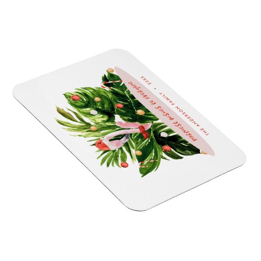 Tropisch kerstfeest moderne palm botanisch Flaming Magneet (Rechterzijde)