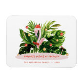 Tropisch kerstfeest moderne palm botanisch Flaming Magneet (Horizontaal)