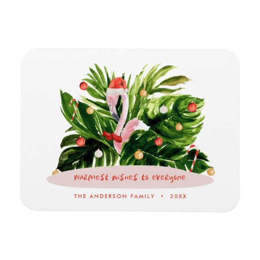 Tropisch kerstfeest moderne palm botanisch Flaming Magneet (Horizontaal)