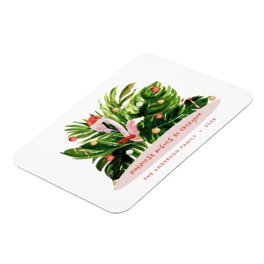 Tropisch kerstfeest moderne palm botanisch Flaming Magneet (Linkerzijde)