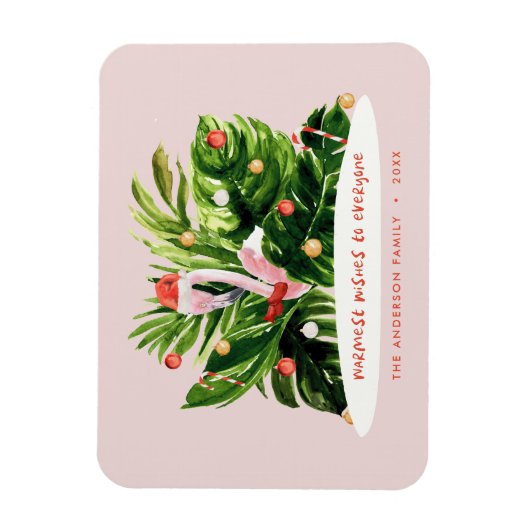 Tropisch kerstfeest moderne palm botanisch Flaming Magneet (Verticaal)