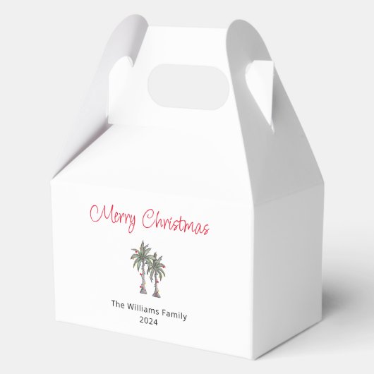 Tropisch kerstfeest Palm Trees Beach Bedankdoosjes (Voorkant)