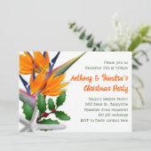 Tropisch Kerstfeest Paradijsvogel Bloemen Kaart (Staand voorkant)