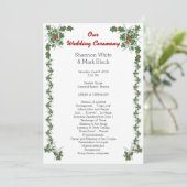 Tropisch Kerstmis Huwelijksprogramma Zeester Hulst Programma (Staand voorkant)