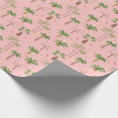 Tropisch kerstpalmbomen patroon cadeaupapier (Hoek)