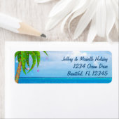 Tropisch kerstpalmboombrein Adres Etiket (Insitu)