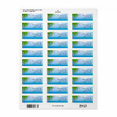 Tropisch kerstpalmboombrein Adres Etiket (Full Sheet)